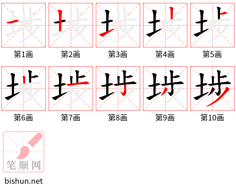 埗 笔顺规范