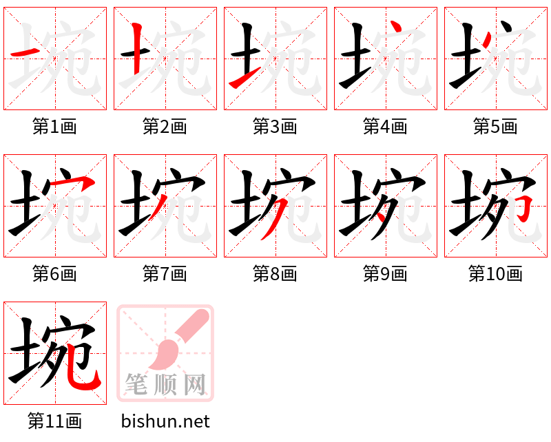 埦 笔顺规范