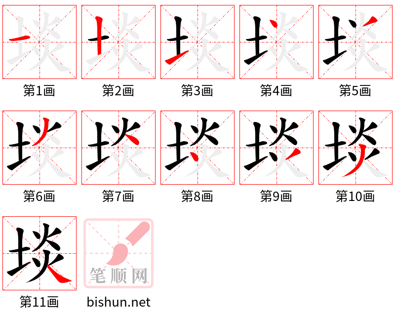 埮 笔顺规范