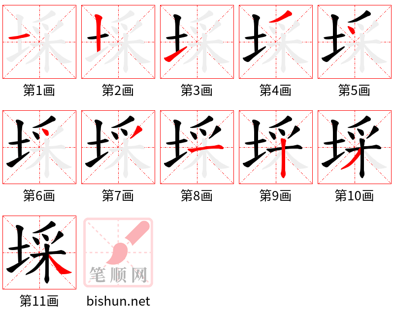 埰 笔顺规范