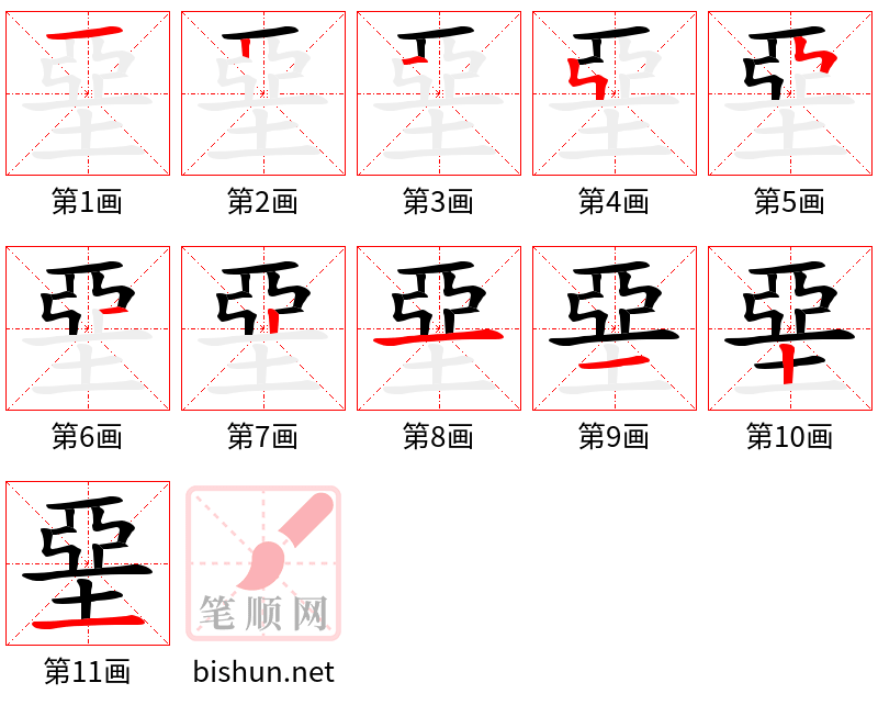 堊 笔顺规范