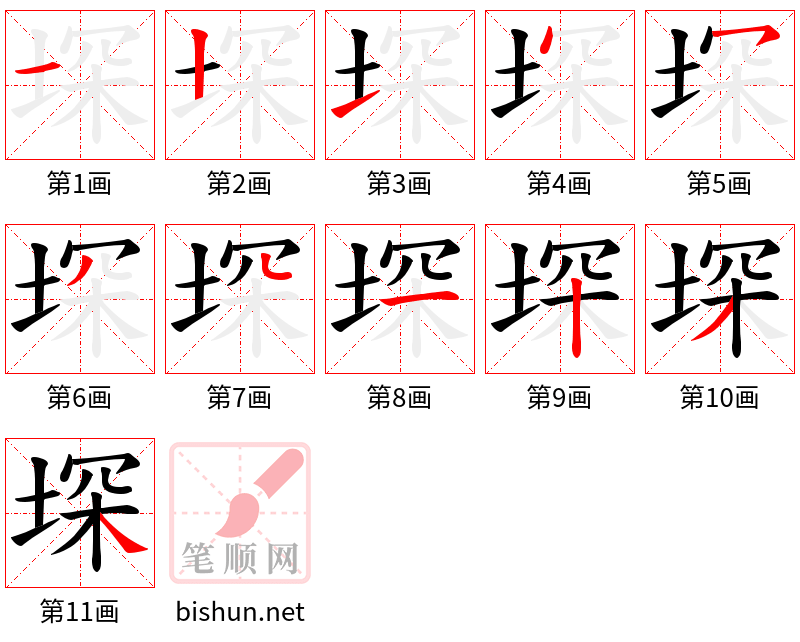 堔 笔顺规范