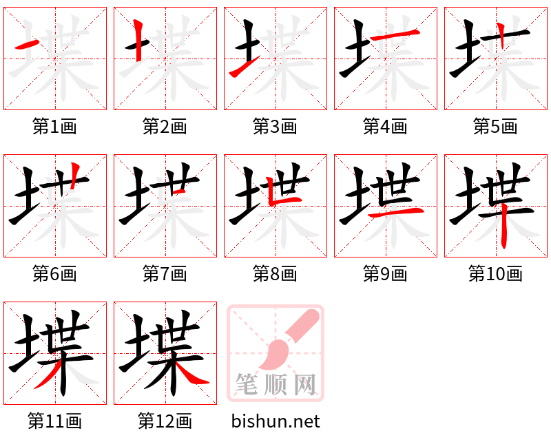 堞 笔顺规范