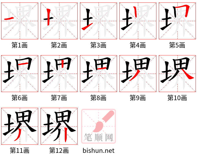 堺 笔顺规范