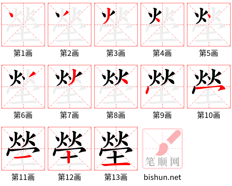 塋 笔顺规范