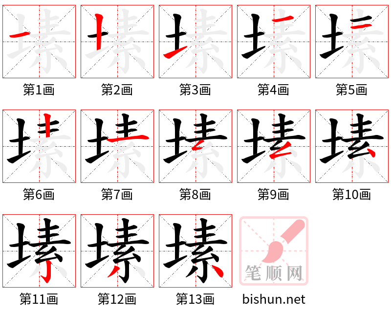 塐 笔顺规范