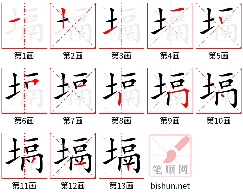 塥 笔顺规范