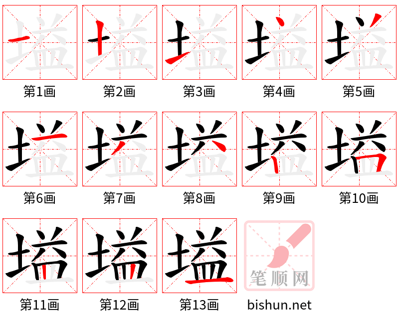 塧 笔顺规范