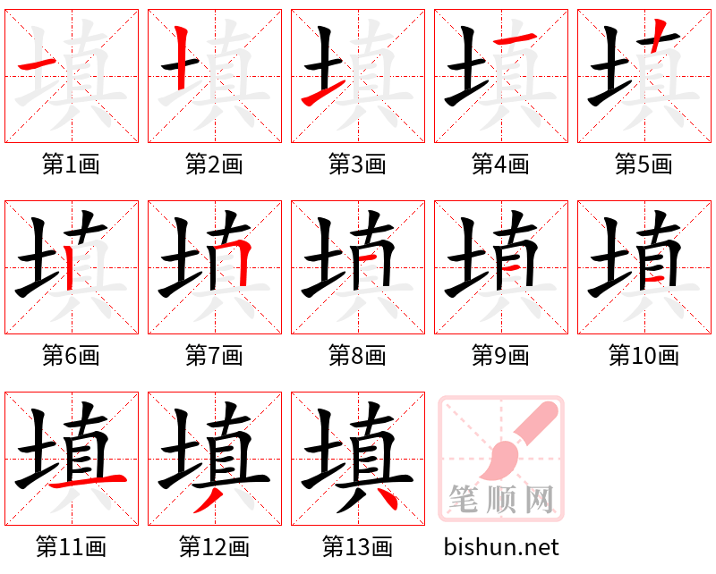 填 笔顺规范