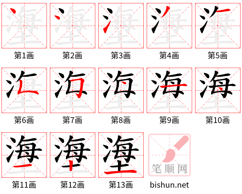 塰 笔顺规范