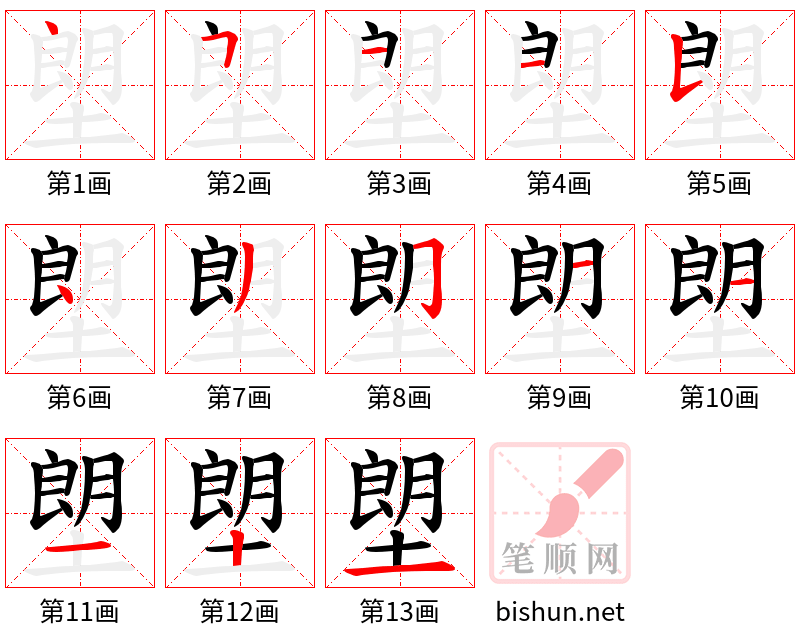 塱 笔顺规范