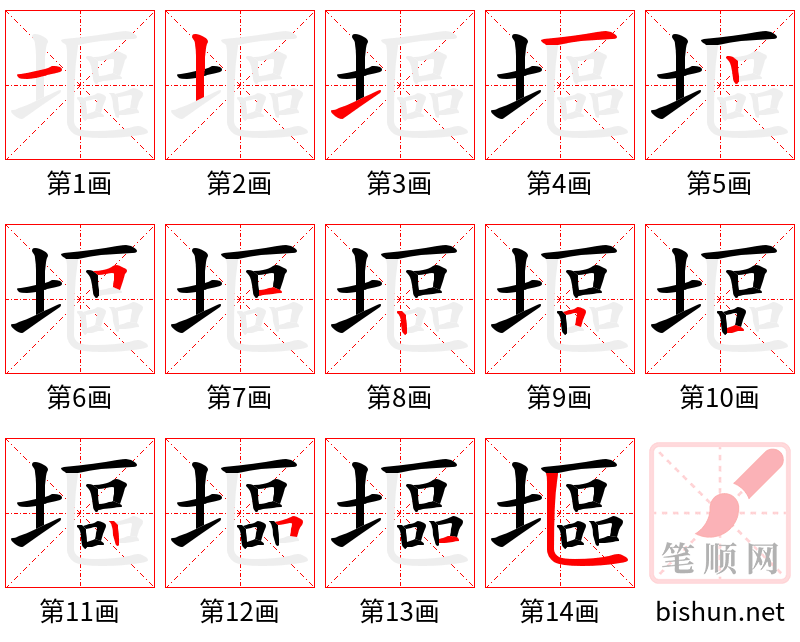 塸 笔顺规范