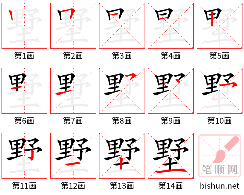 墅 笔顺规范