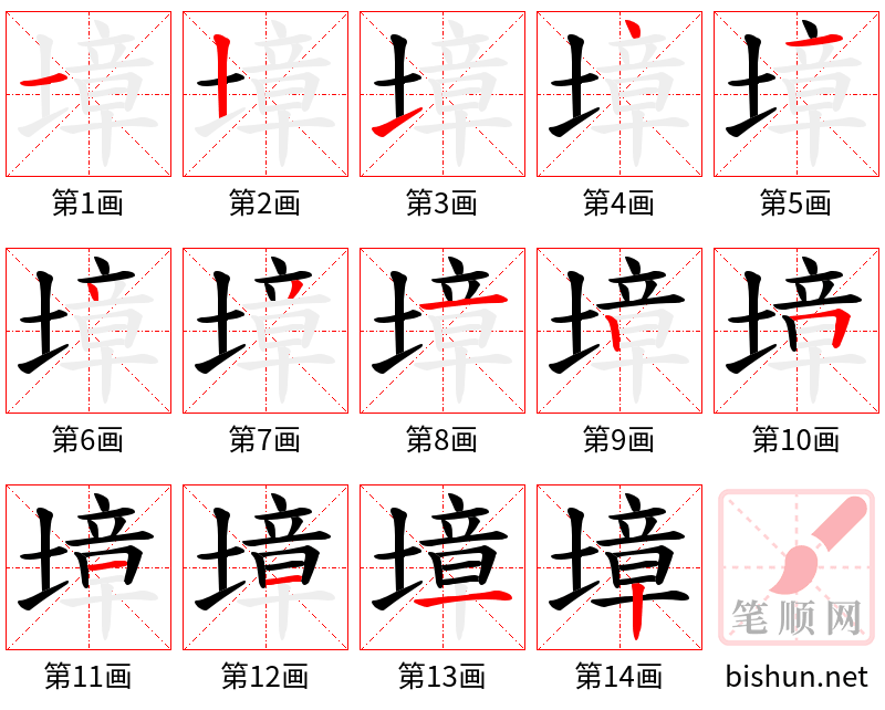 墇 笔顺规范