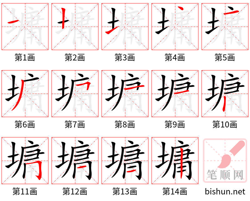 墉 笔顺规范