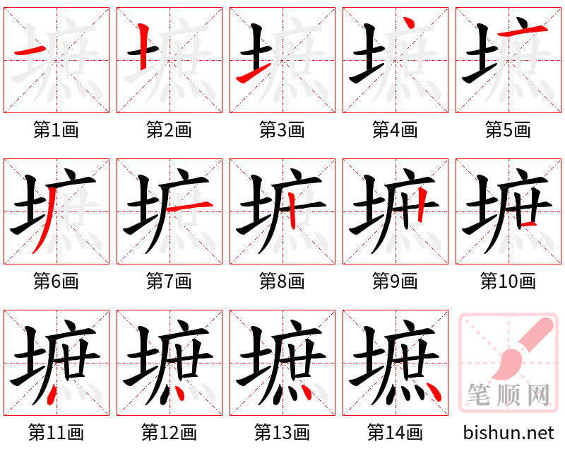 墌 笔顺规范