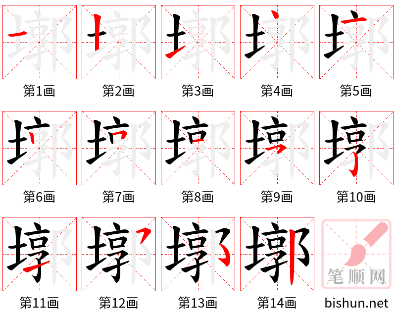 墎 笔顺规范