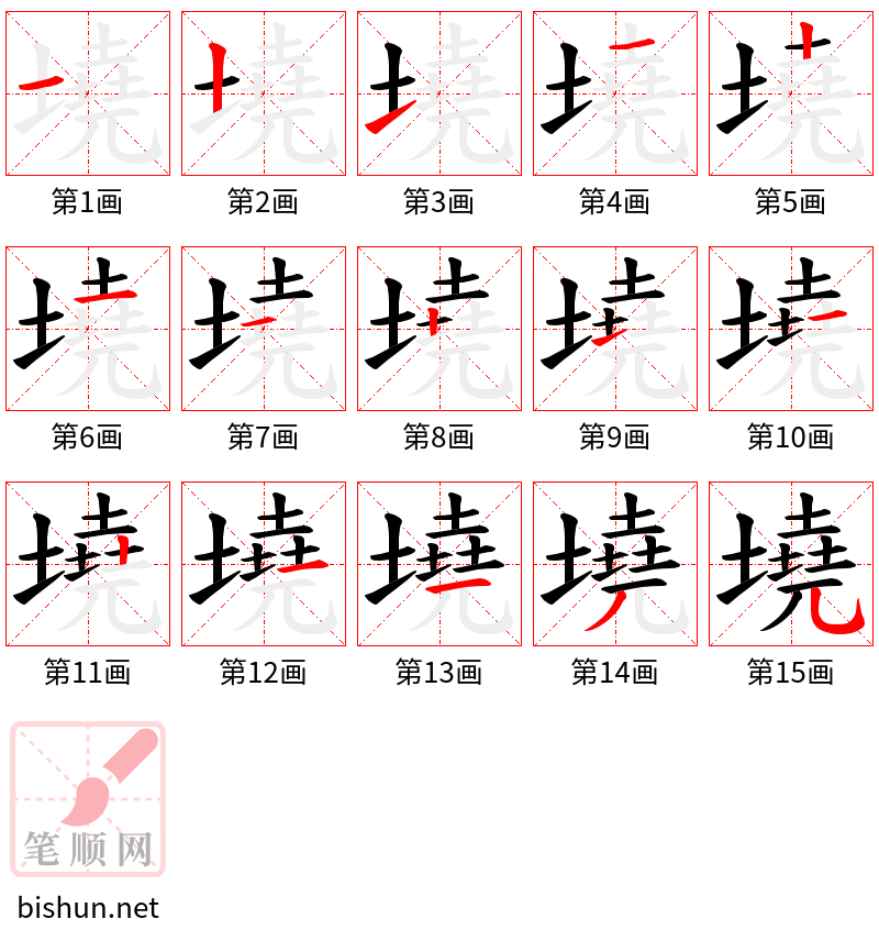 墝 笔顺规范