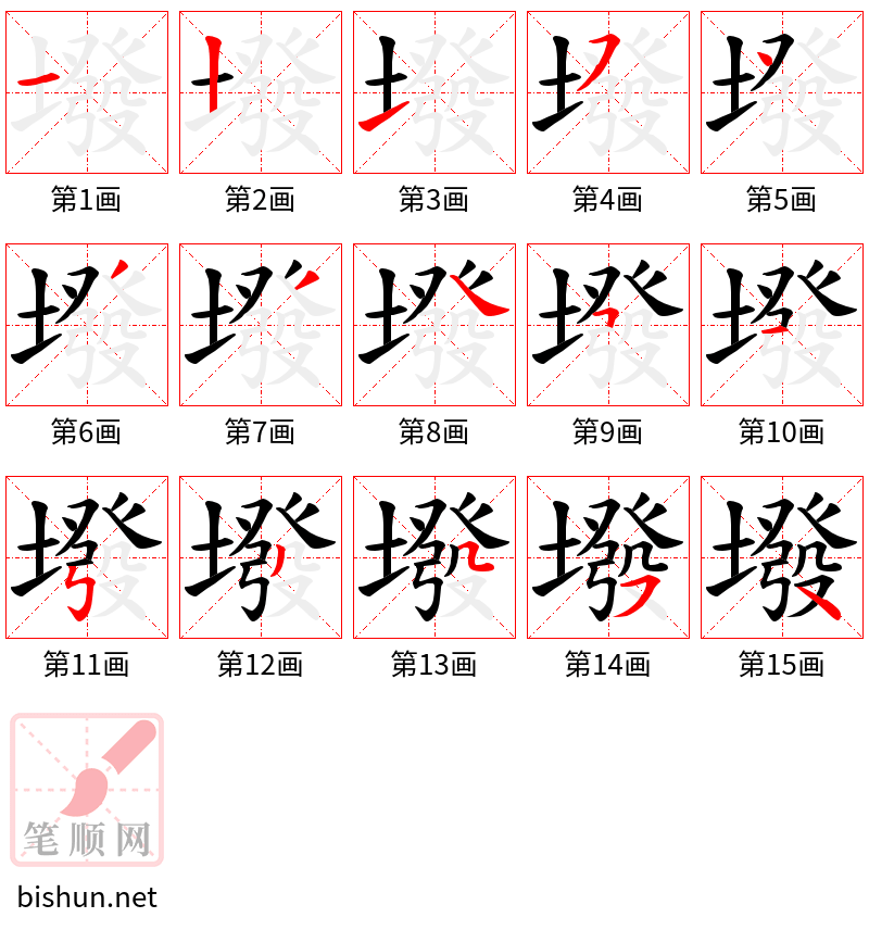 墢 笔顺规范