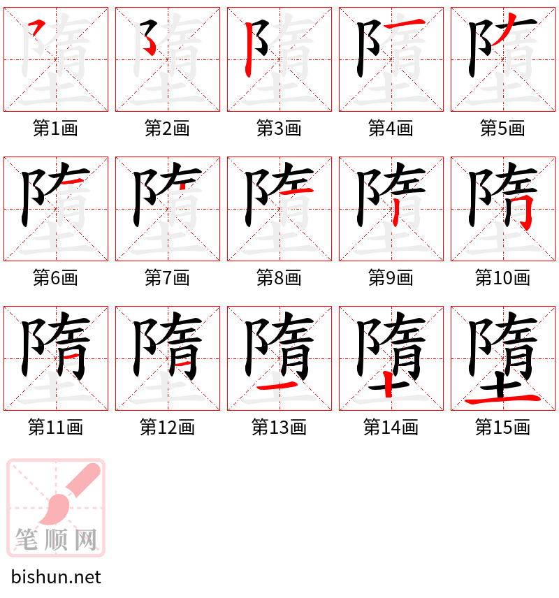 墮 笔顺规范