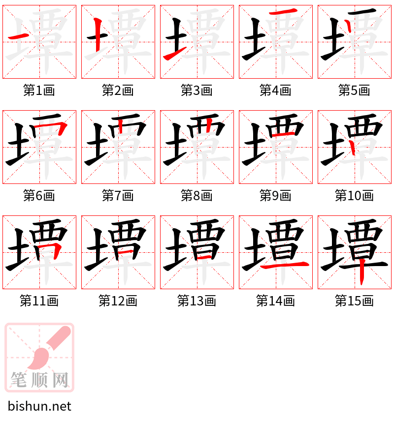 墰 笔顺规范