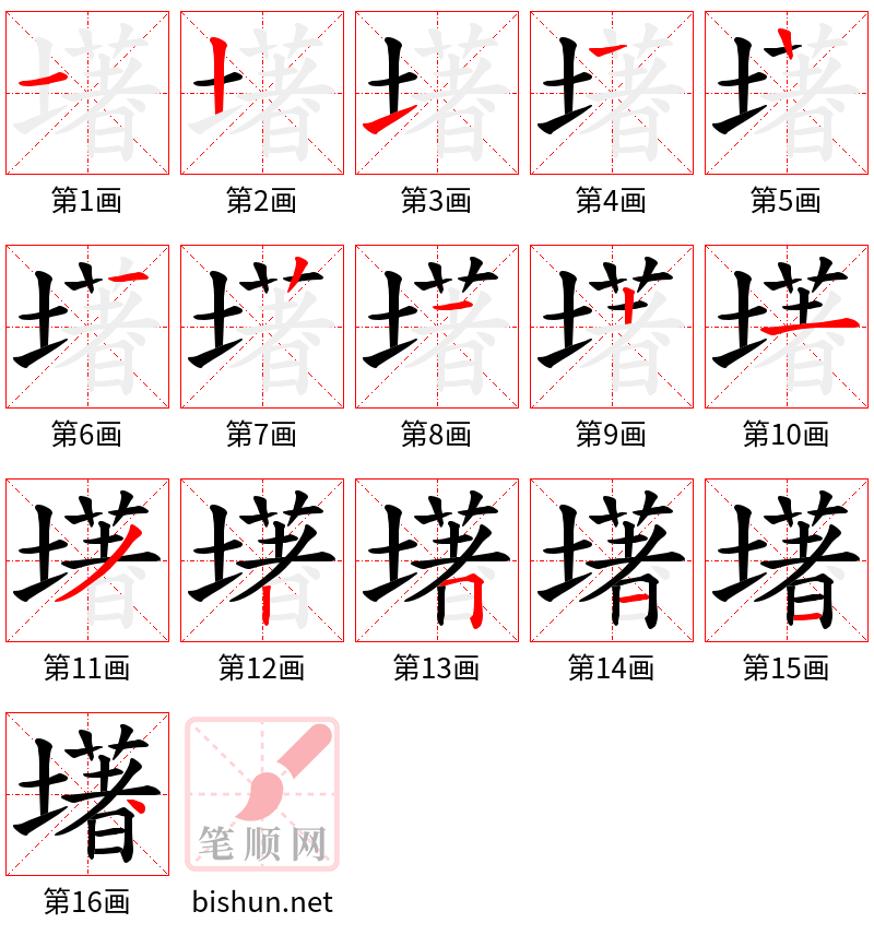 墸 笔顺规范