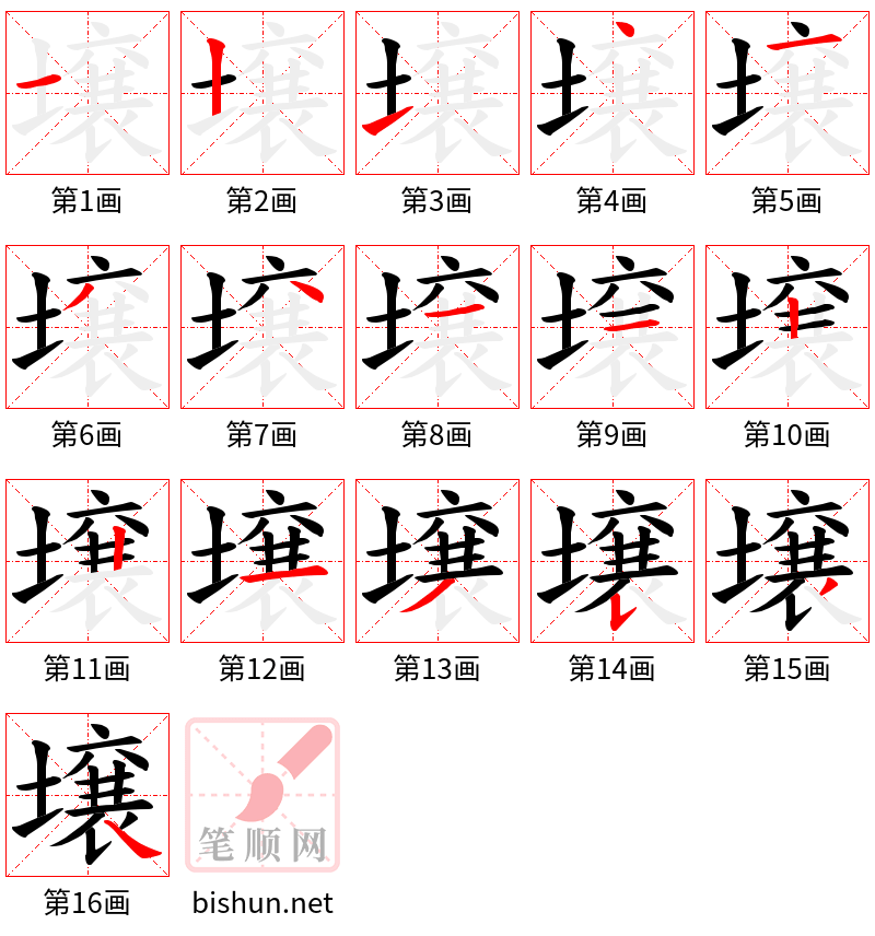 壌 笔顺规范