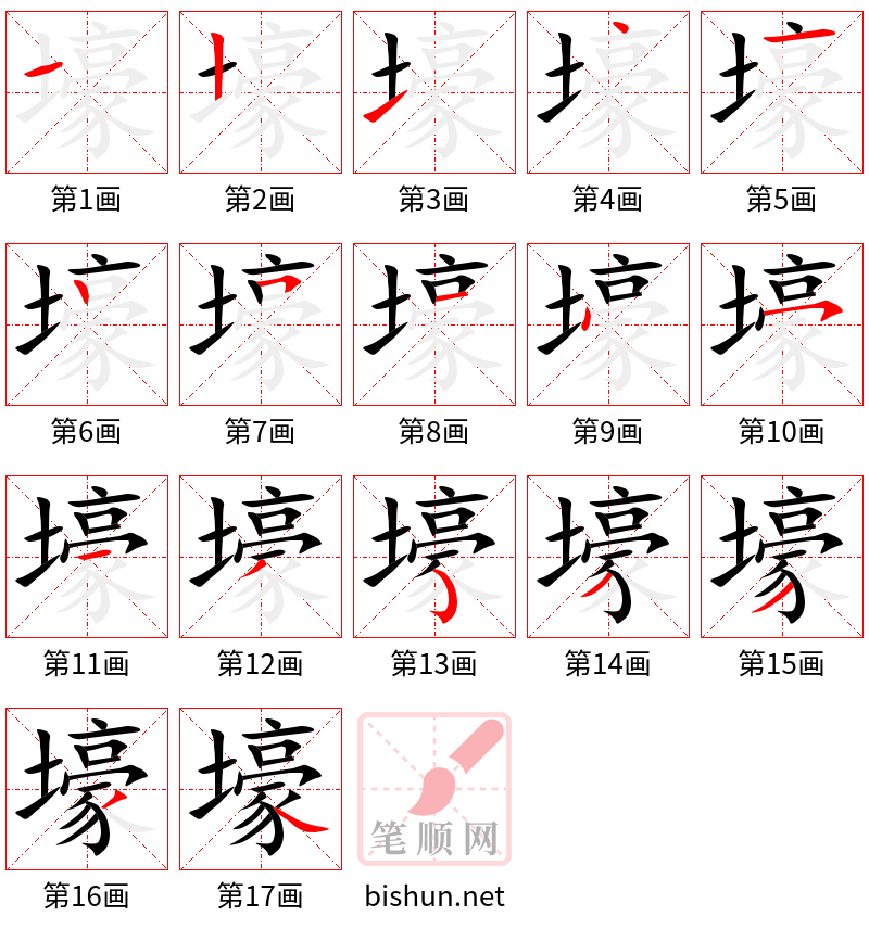 壕 笔顺规范