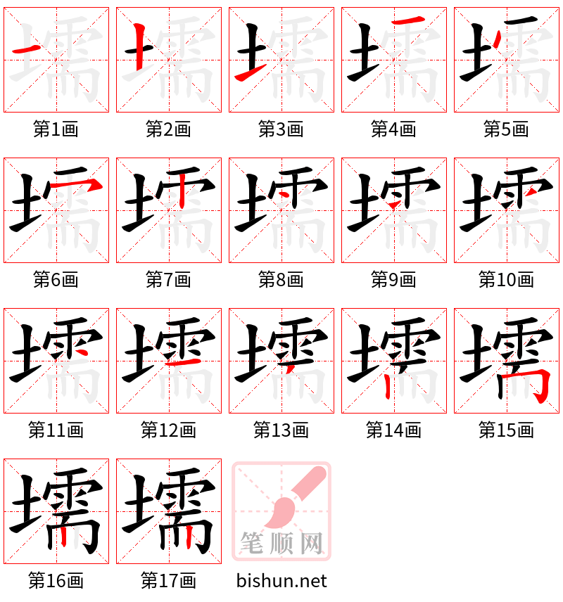 壖 笔顺规范