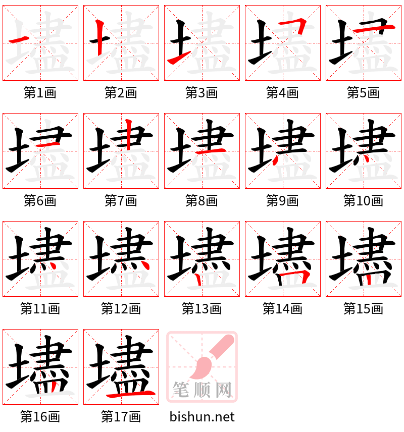 壗 笔顺规范