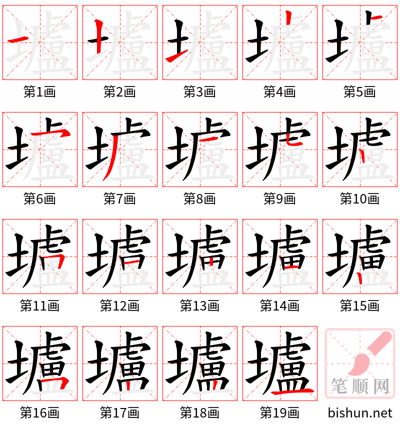 壚 笔顺规范