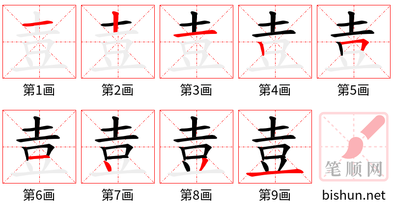 壴 笔顺规范