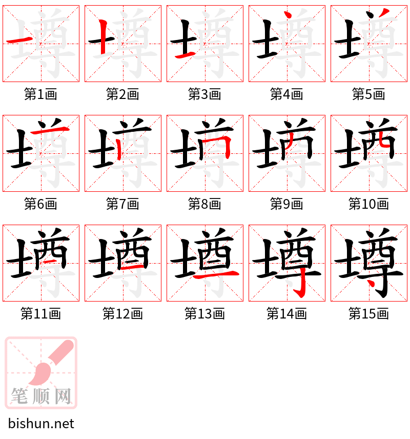 壿 笔顺规范