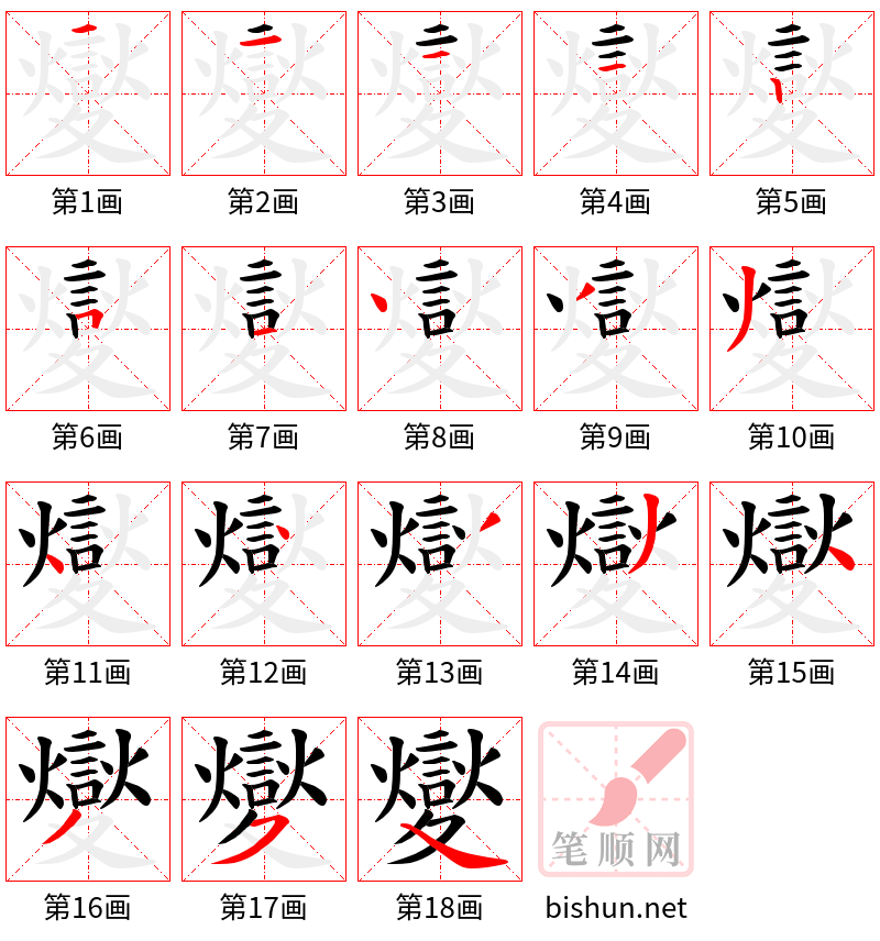 夑 笔顺规范