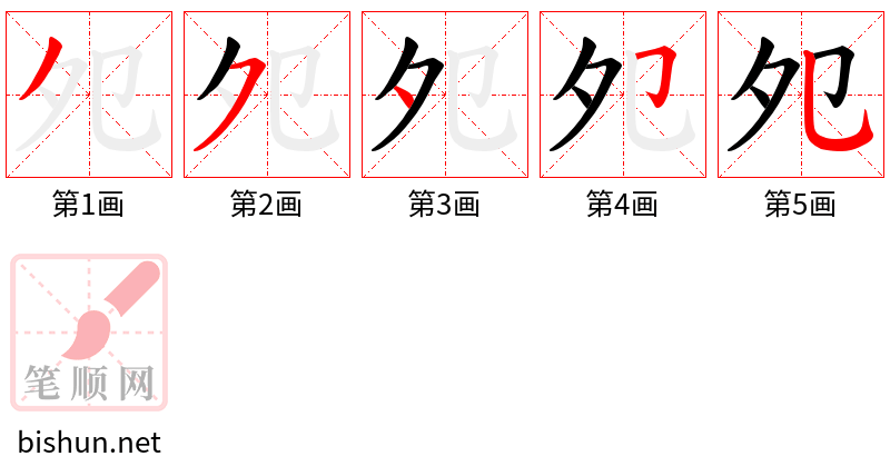 夗 笔顺规范