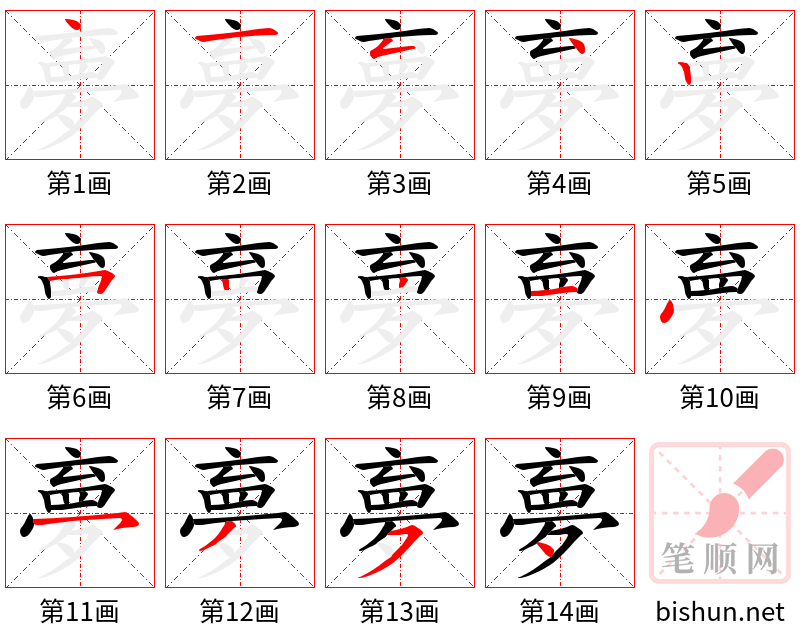 夣 笔顺规范