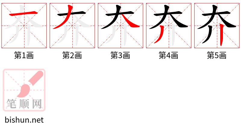 夰 笔顺规范