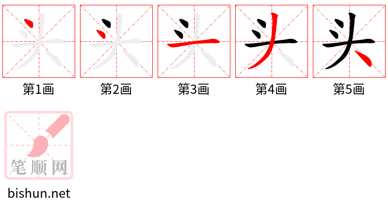 头 笔顺规范