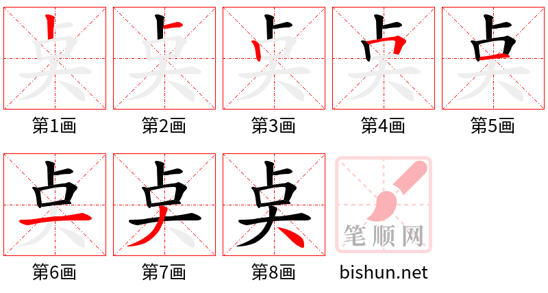 奌 笔顺规范