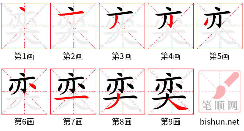 奕 笔顺规范