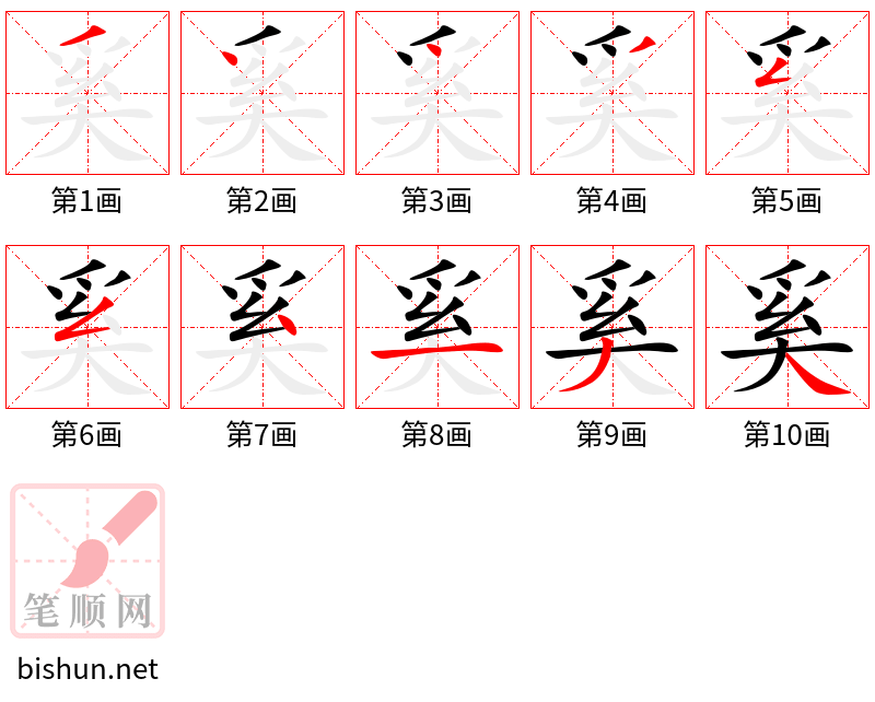 奚 笔顺规范