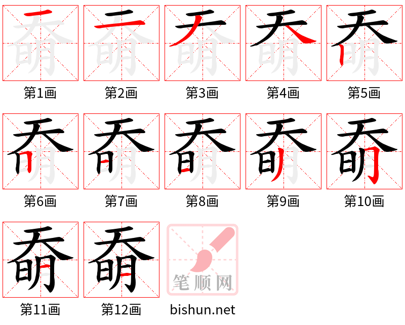 奣 笔顺规范