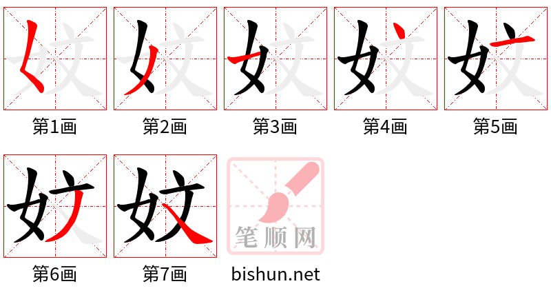 妏 笔顺规范