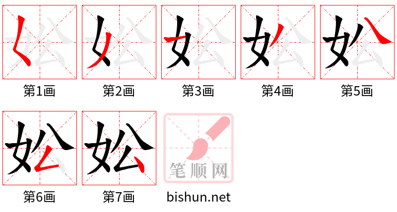 妐 笔顺规范