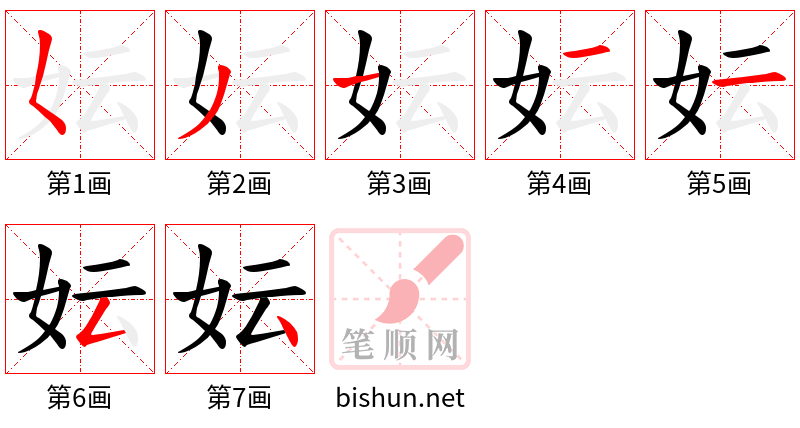 妘 笔顺规范