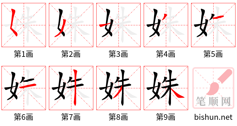 姝 笔顺规范