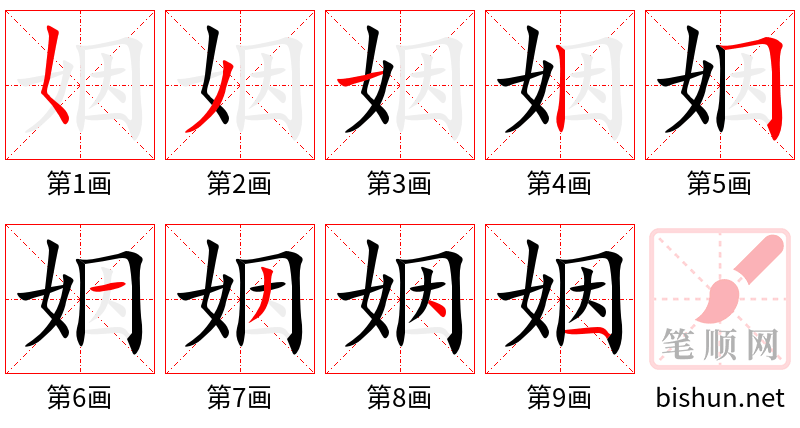 姻 笔顺规范