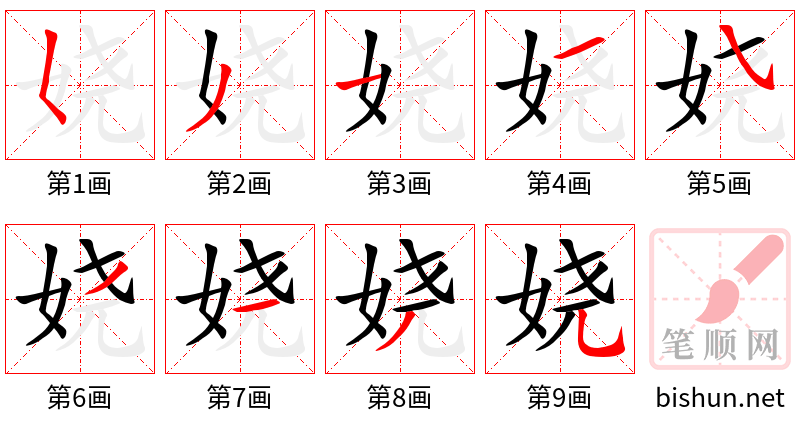 娆 笔顺规范