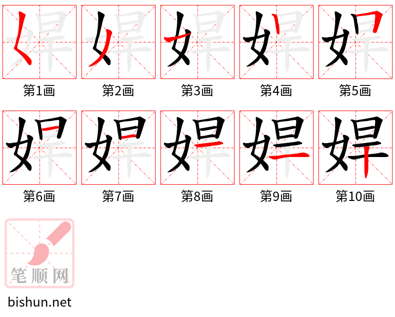 娨 笔顺规范