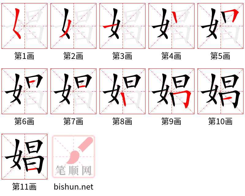 娼 笔顺规范